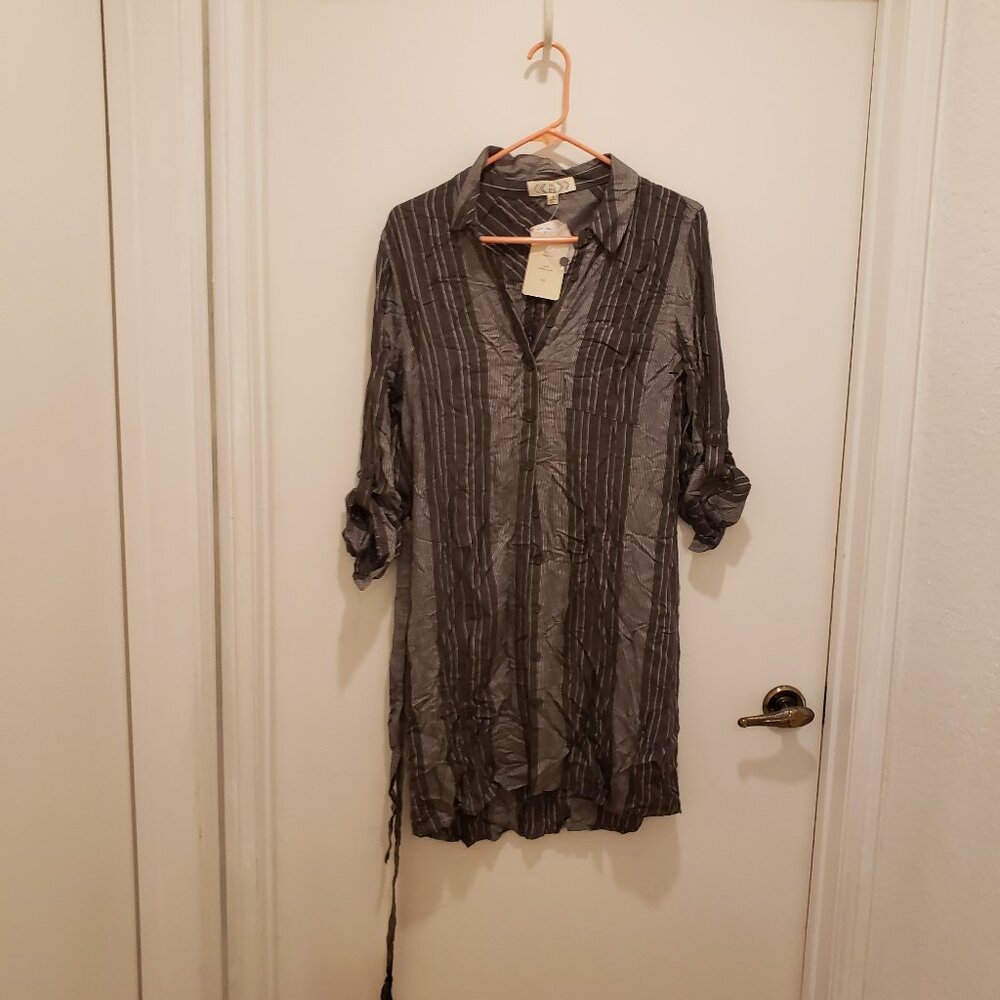 Pink Rose Shirt Dress